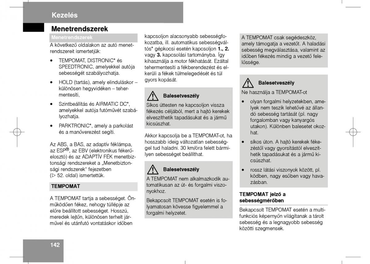 Mercedes Benz E Class W211 Kezelesi utmutato / page 144