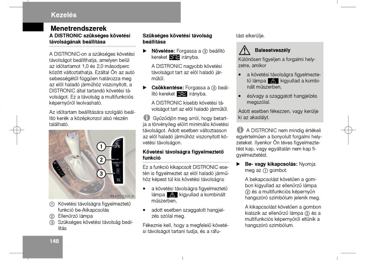 Mercedes Benz E Class W211 Kezelesi utmutato / page 150