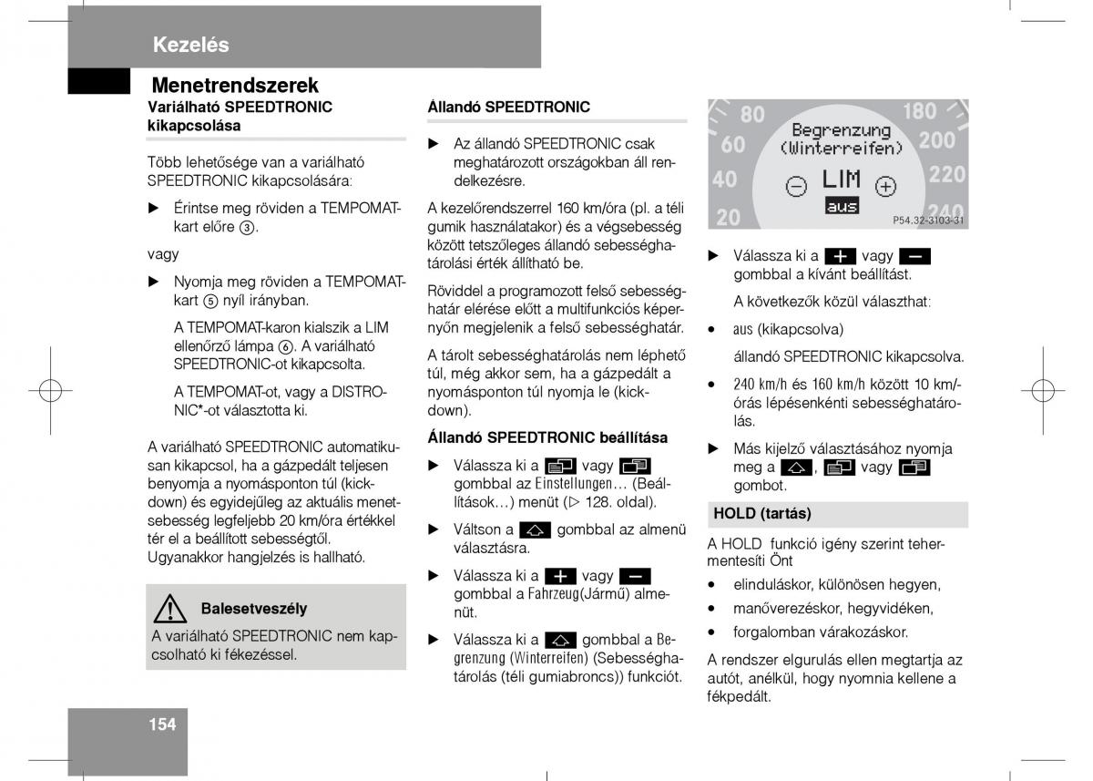 Mercedes Benz E Class W211 Kezelesi utmutato / page 156