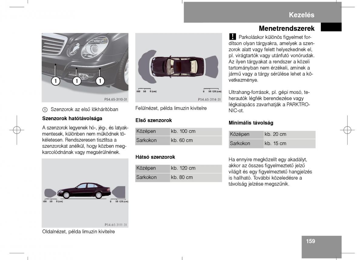 Mercedes Benz E Class W211 Kezelesi utmutato / page 161