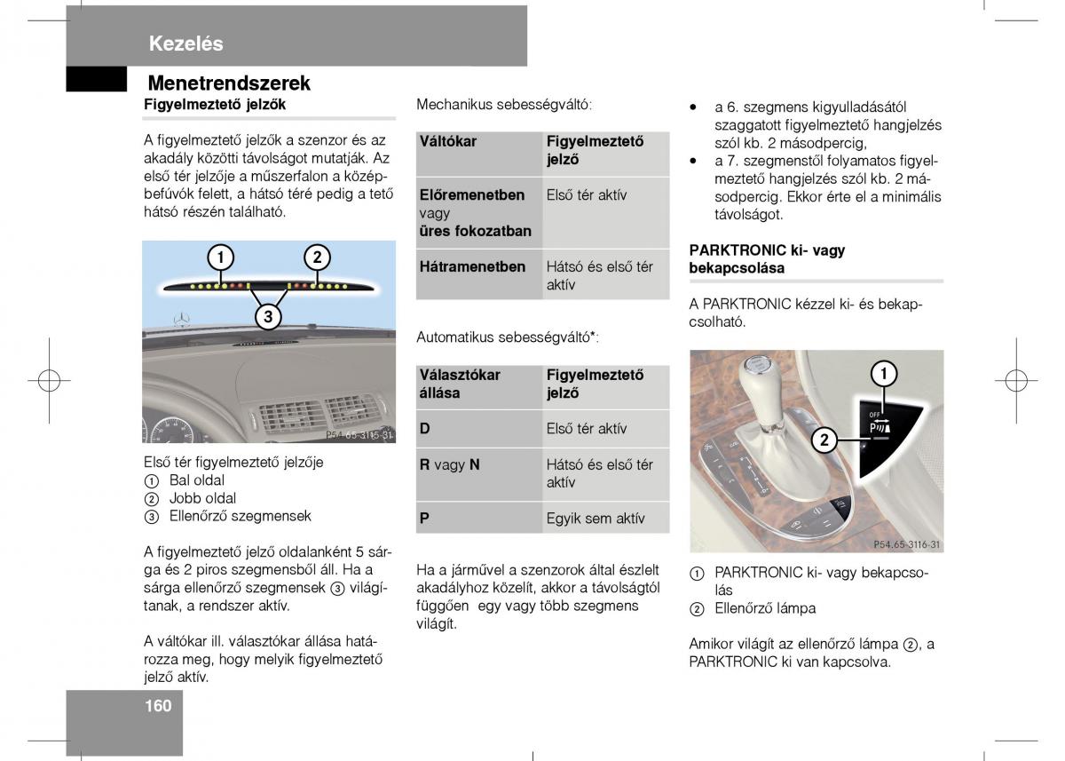 Mercedes Benz E Class W211 Kezelesi utmutato / page 162