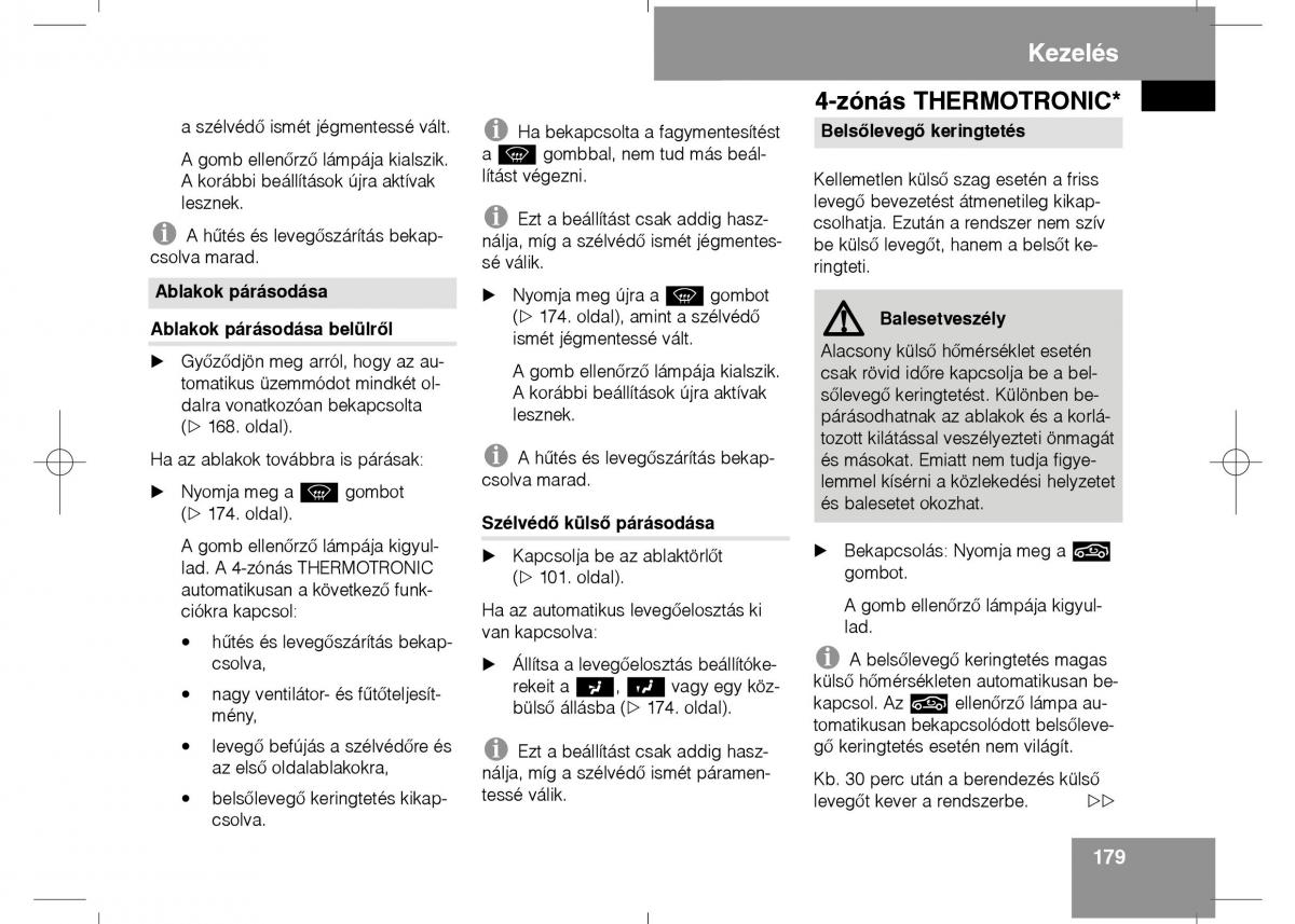 Mercedes Benz E Class W211 Kezelesi utmutato / page 181