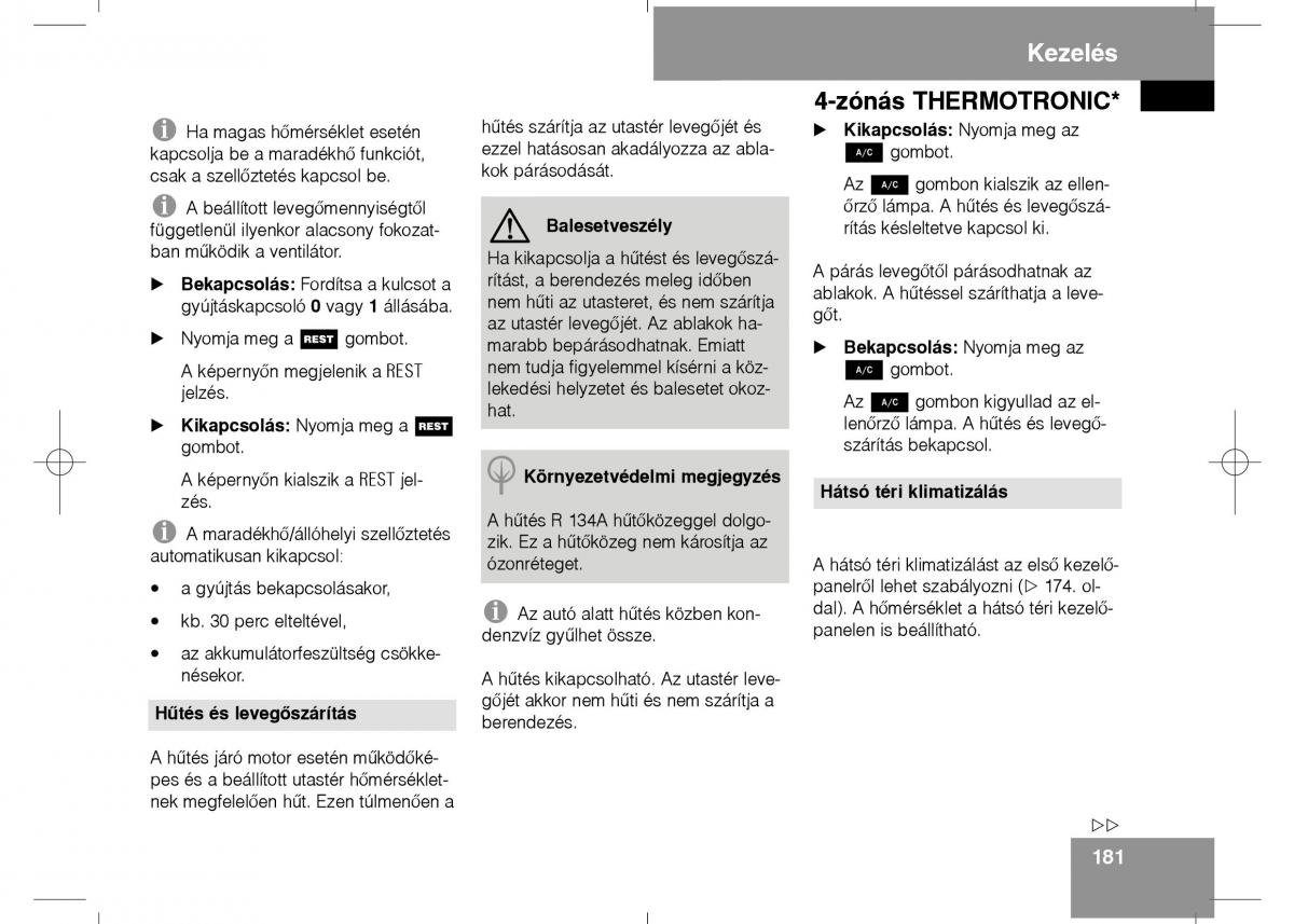 Mercedes Benz E Class W211 Kezelesi utmutato / page 183