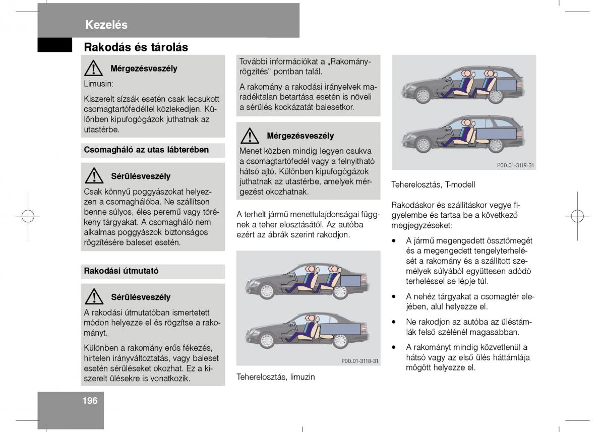 Mercedes Benz E Class W211 Kezelesi utmutato / page 198