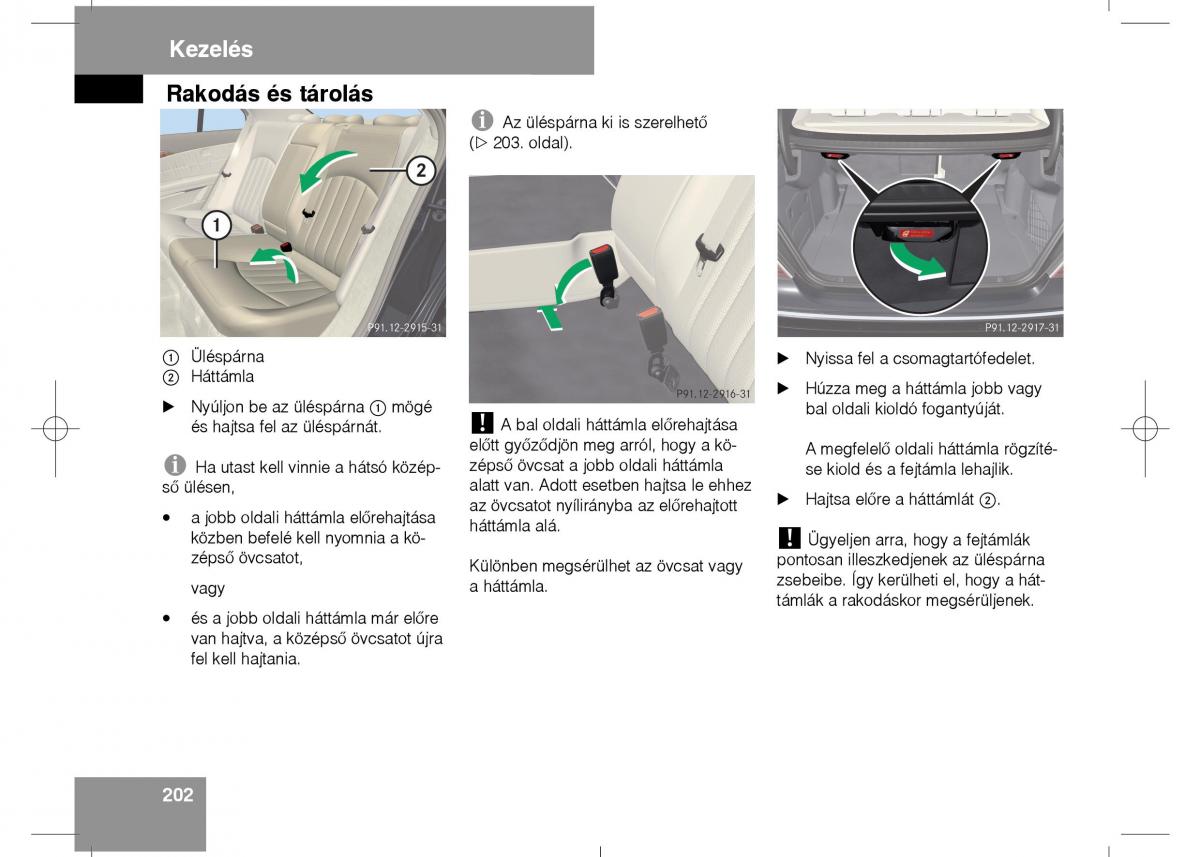 Mercedes Benz E Class W211 Kezelesi utmutato / page 204