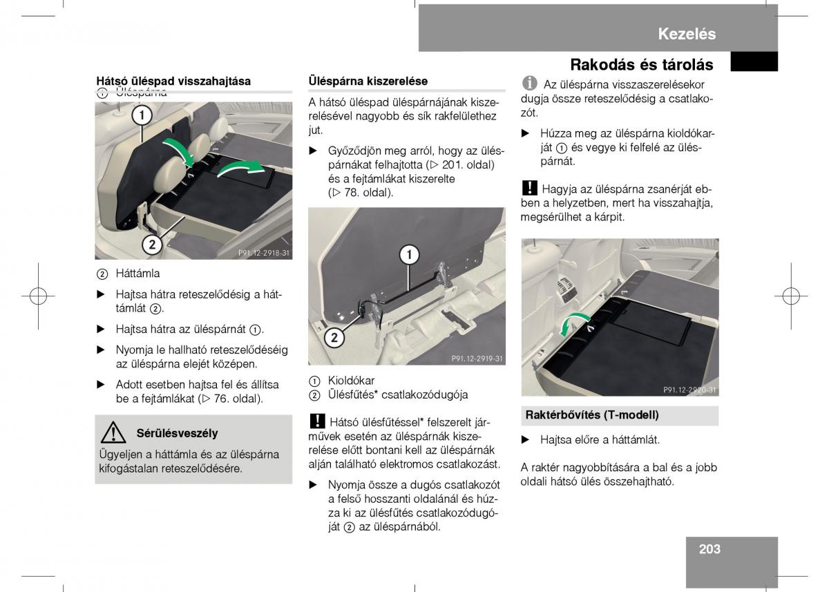 Mercedes Benz E Class W211 Kezelesi utmutato / page 205