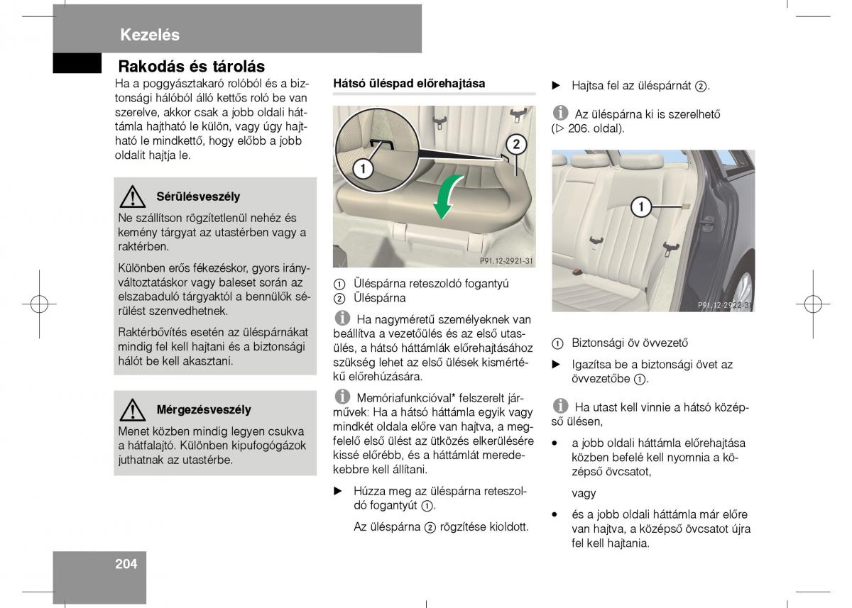 Mercedes Benz E Class W211 Kezelesi utmutato / page 206