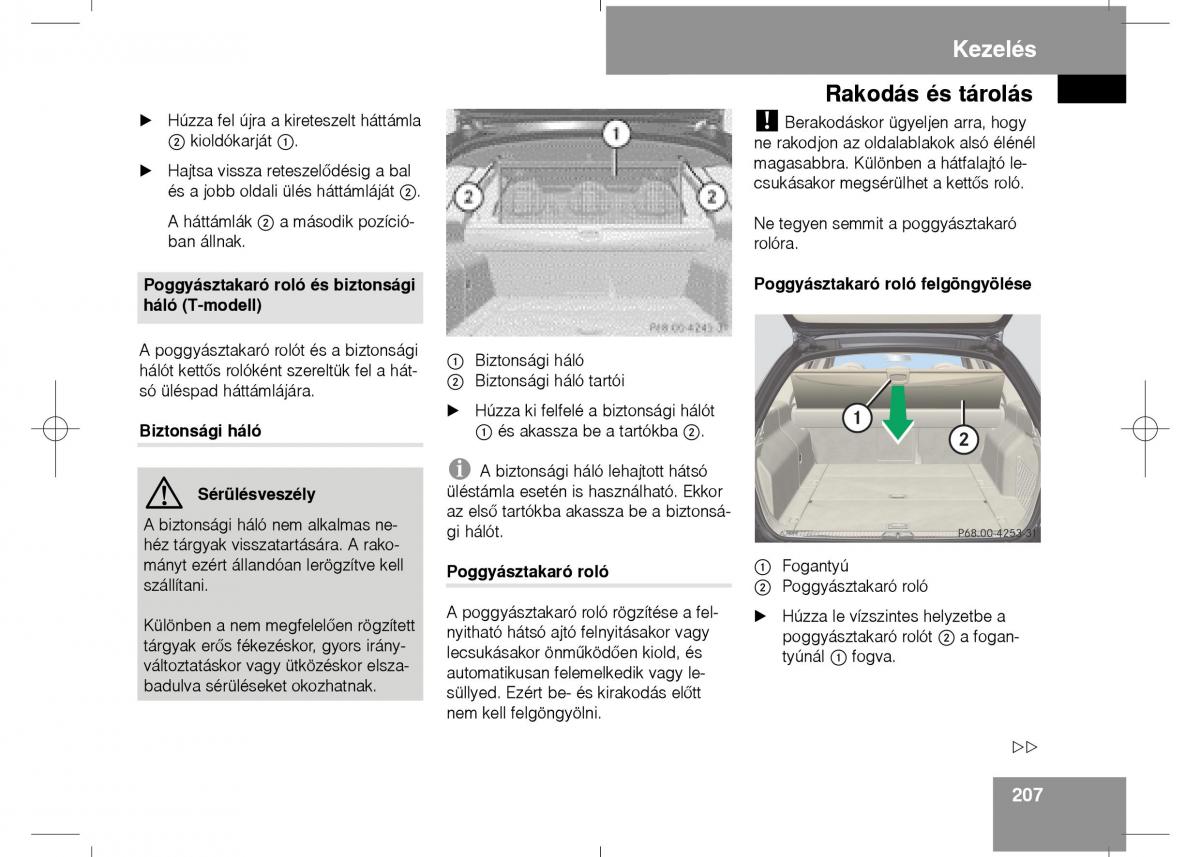 Mercedes Benz E Class W211 Kezelesi utmutato / page 209