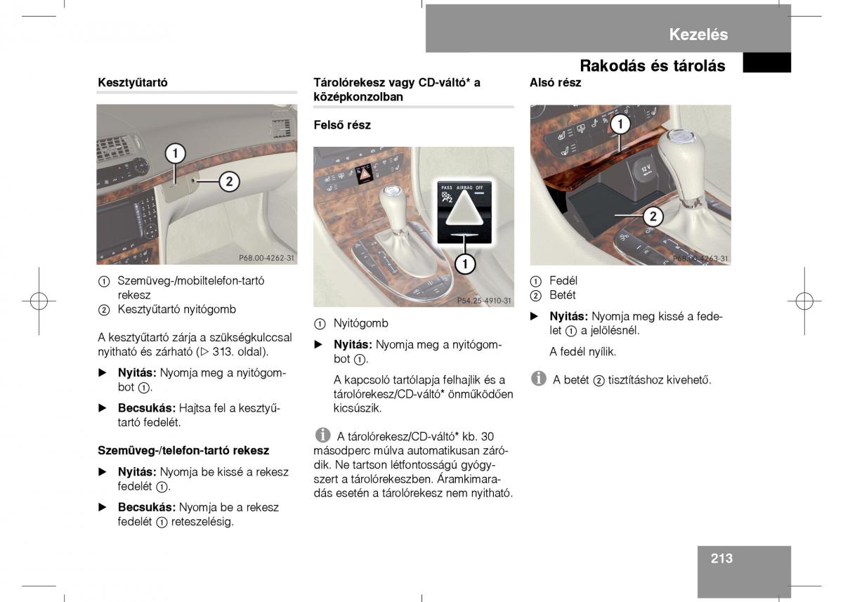 Mercedes Benz E Class W211 Kezelesi utmutato / page 215