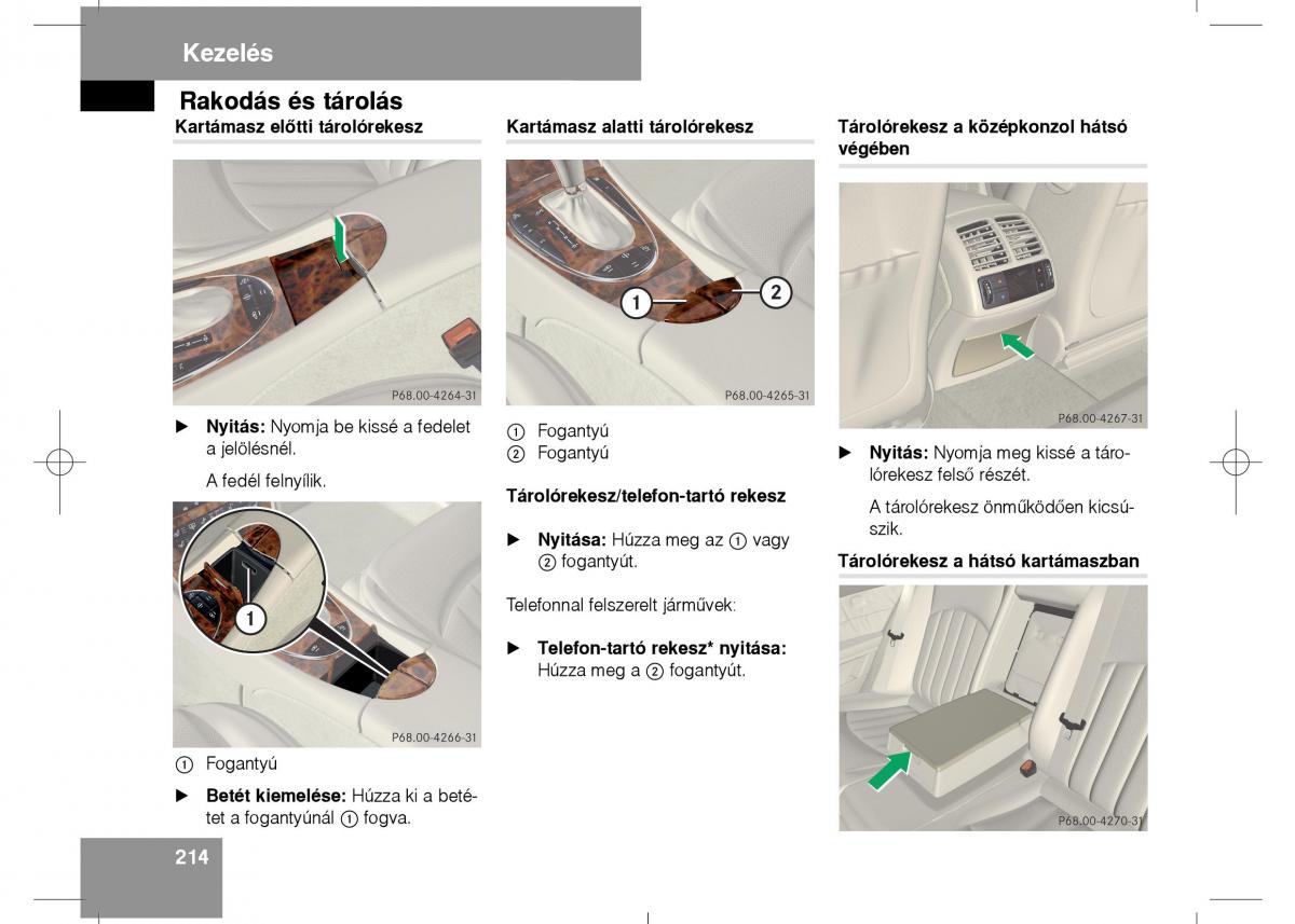 Mercedes Benz E Class W211 Kezelesi utmutato / page 216