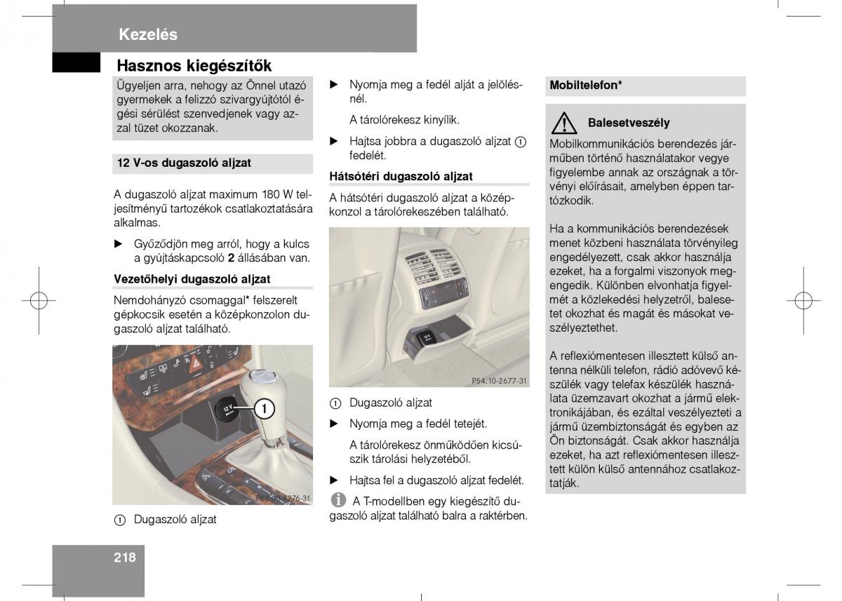 Mercedes Benz E Class W211 Kezelesi utmutato / page 220