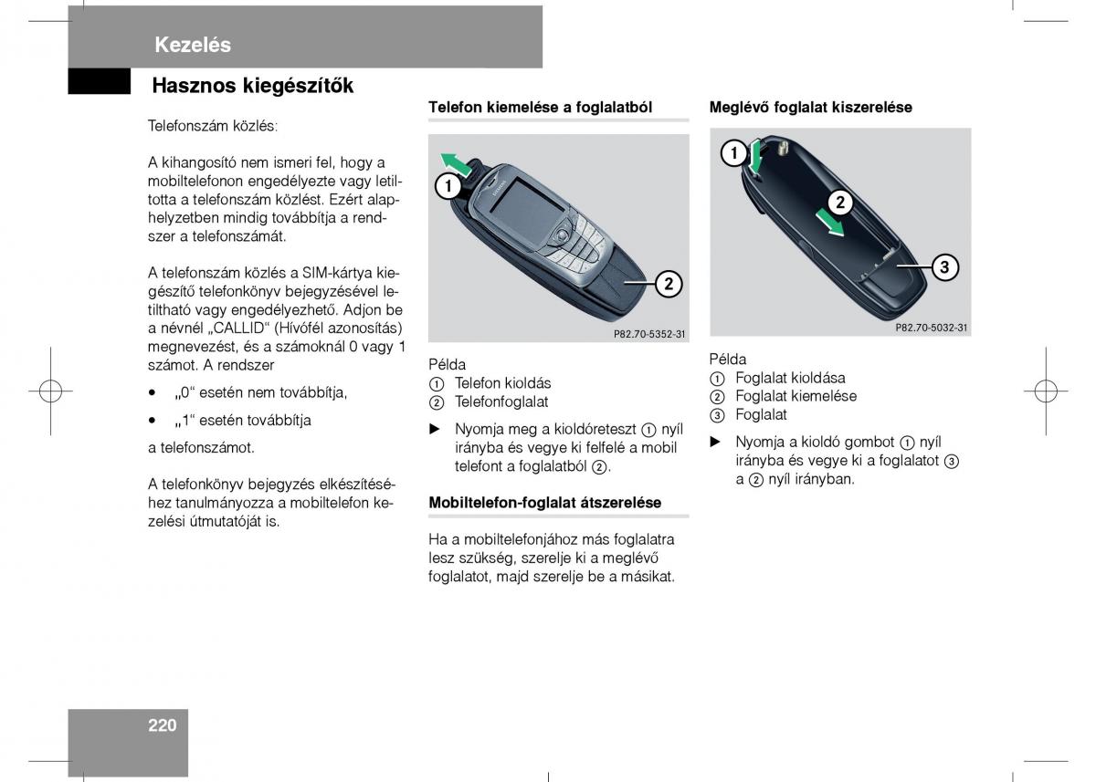 Mercedes Benz E Class W211 Kezelesi utmutato / page 222