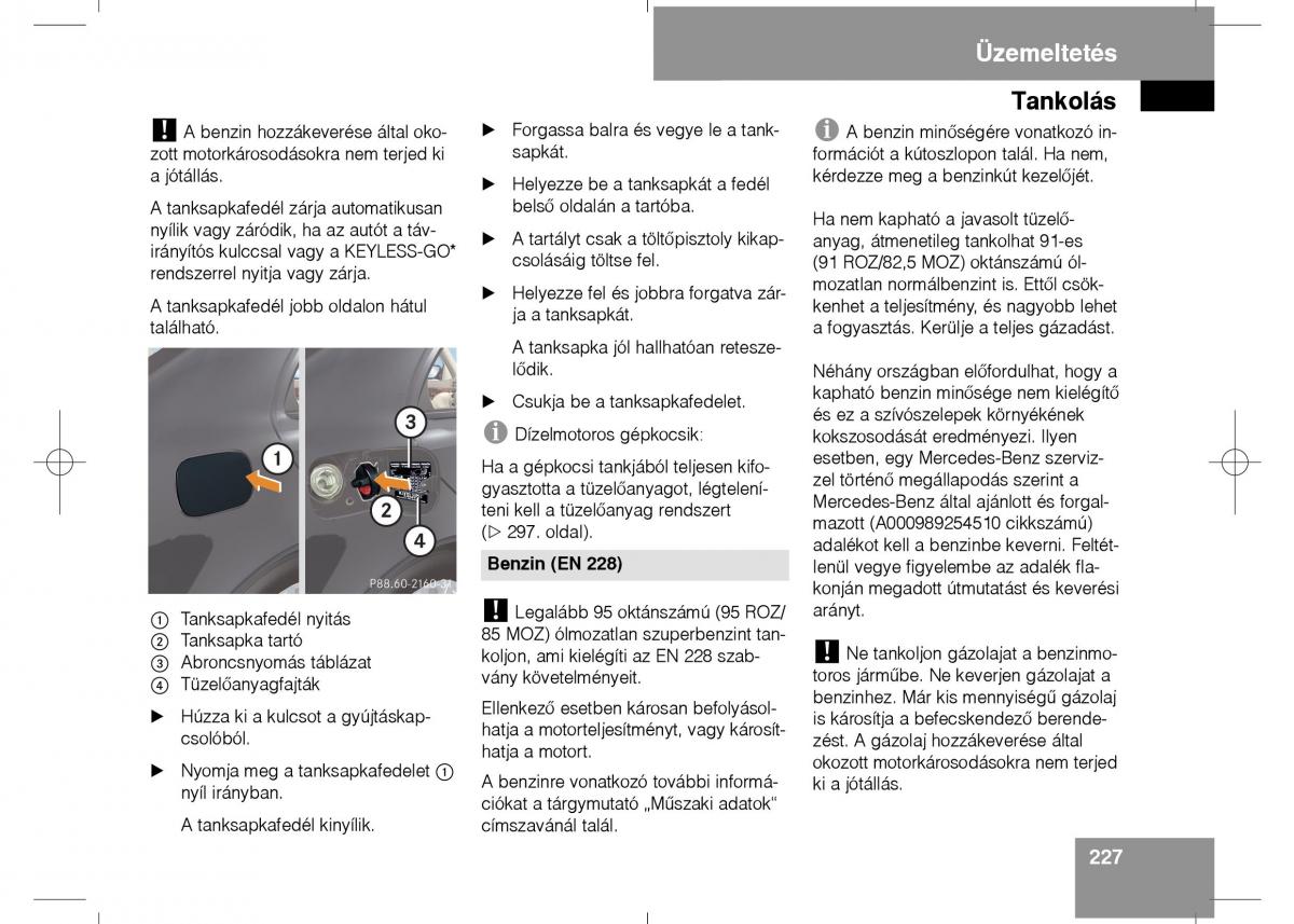 Mercedes Benz E Class W211 Kezelesi utmutato / page 229