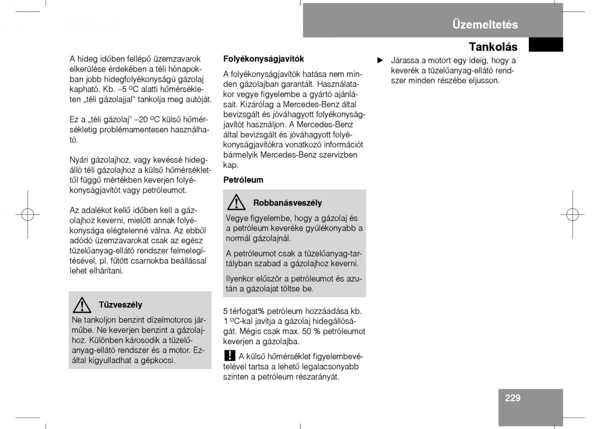 Mercedes Benz E Class W211 Kezelesi utmutato / page 231