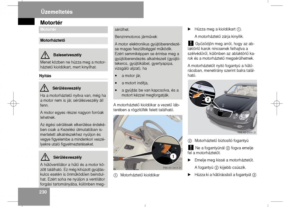 Mercedes Benz E Class W211 Kezelesi utmutato / page 232