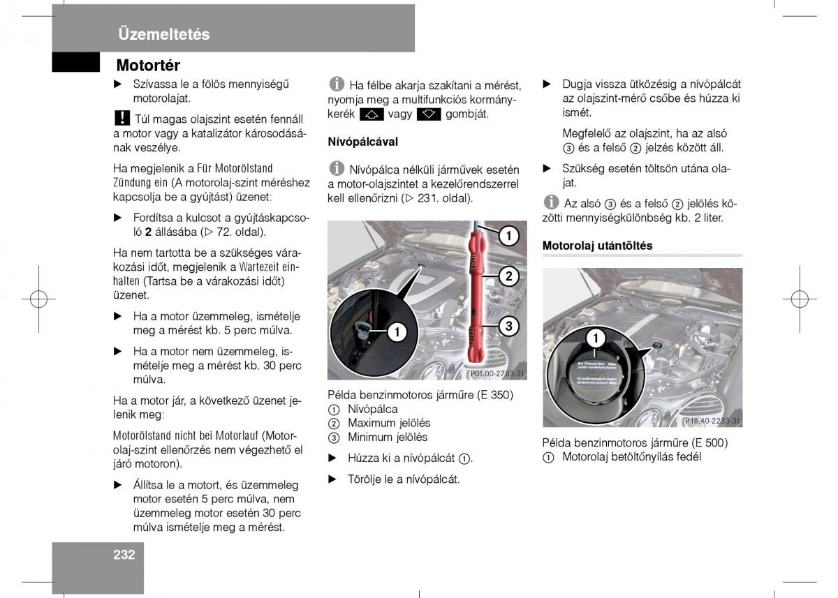 Mercedes Benz E Class W211 Kezelesi utmutato / page 234