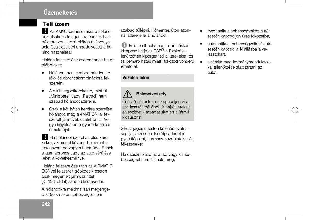 Mercedes Benz E Class W211 Kezelesi utmutato / page 244