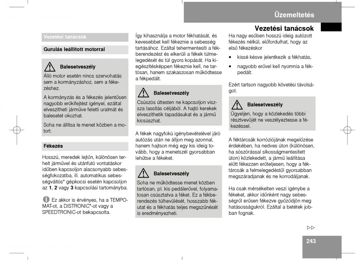 Mercedes Benz E Class W211 Kezelesi utmutato / page 245