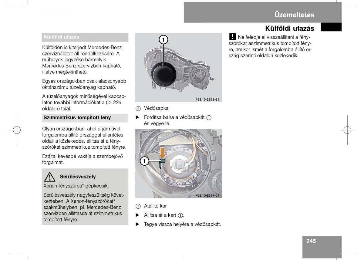 Mercedes Benz E Class W211 Kezelesi utmutato / page 247