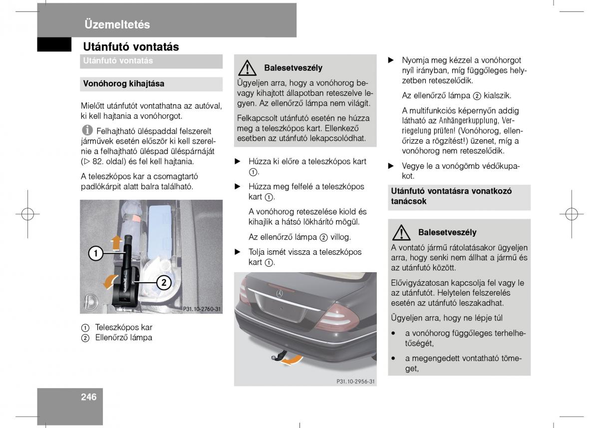 Mercedes Benz E Class W211 Kezelesi utmutato / page 248