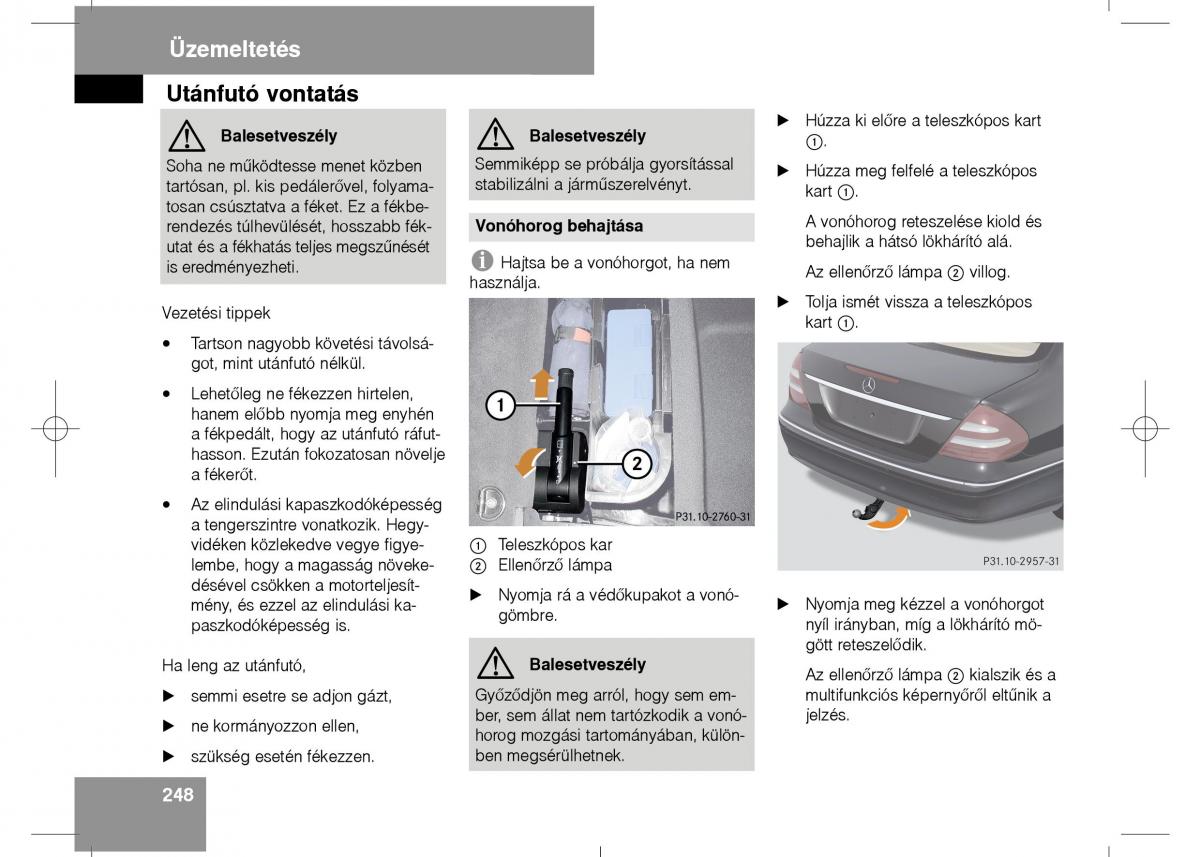 Mercedes Benz E Class W211 Kezelesi utmutato / page 250