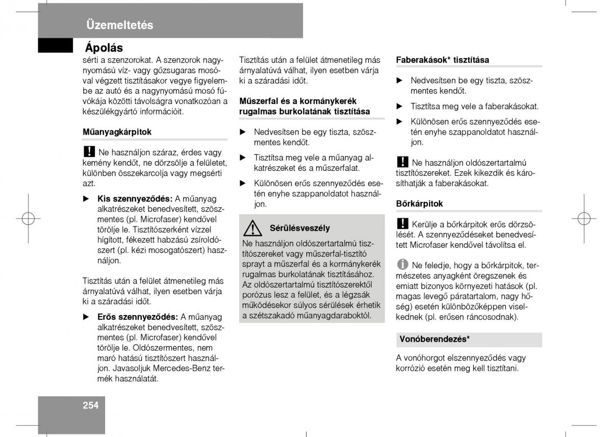 Mercedes Benz E Class W211 Kezelesi utmutato / page 256