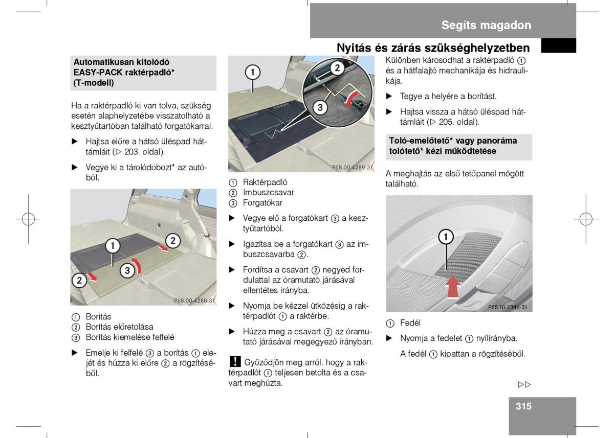 Mercedes Benz E Class W211 Kezelesi utmutato / page 317