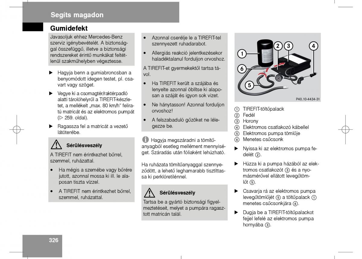 Mercedes Benz E Class W211 Kezelesi utmutato / page 328