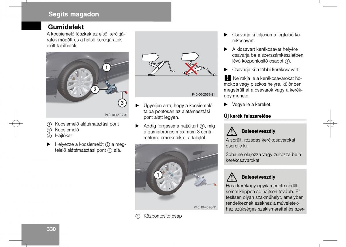 Mercedes Benz E Class W211 Kezelesi utmutato / page 332