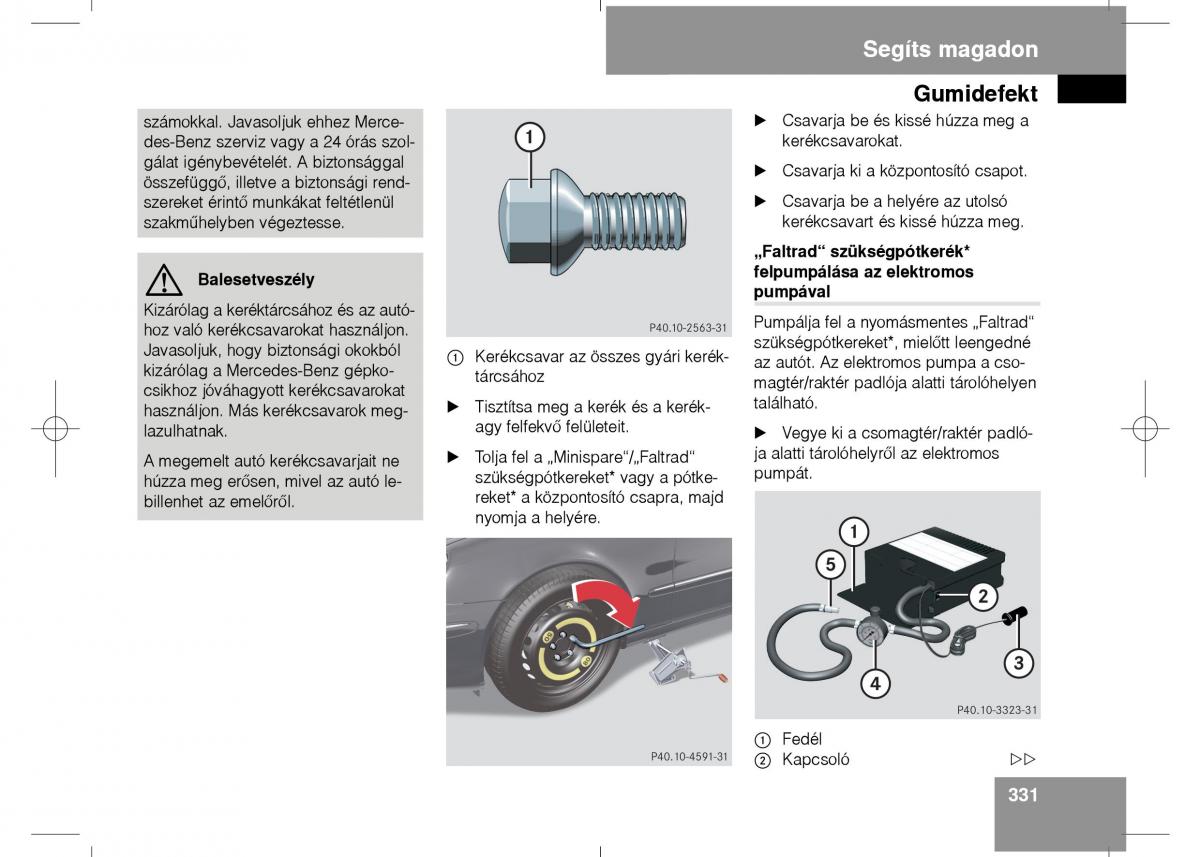 Mercedes Benz E Class W211 Kezelesi utmutato / page 333