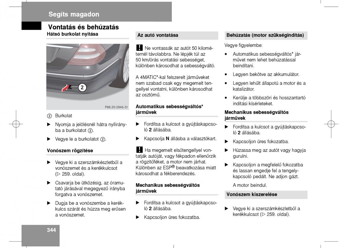 Mercedes Benz E Class W211 Kezelesi utmutato / page 346