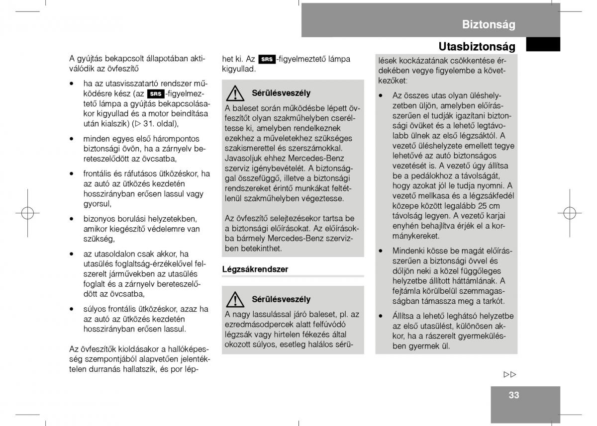 Mercedes Benz E Class W211 Kezelesi utmutato / page 35