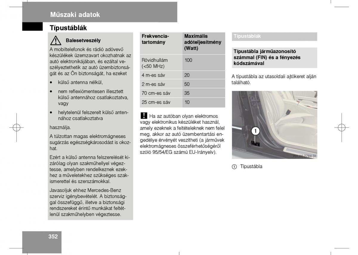 Mercedes Benz E Class W211 Kezelesi utmutato / page 354