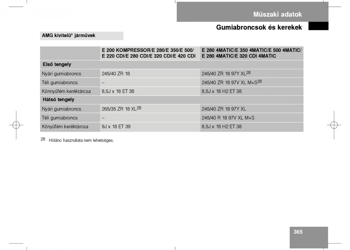 Mercedes Benz E Class W211 Kezelesi utmutato / page 367