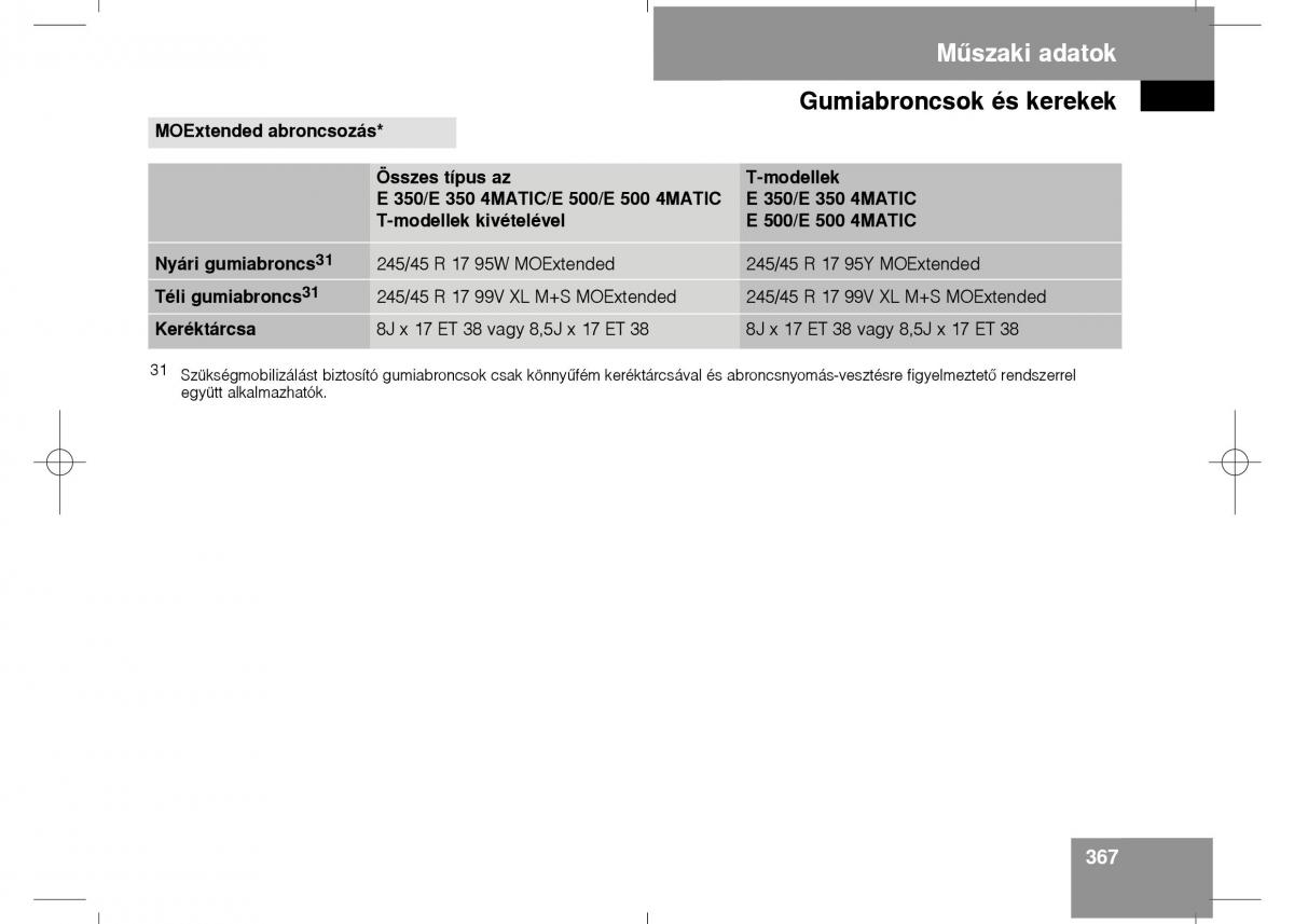 Mercedes Benz E Class W211 Kezelesi utmutato / page 369