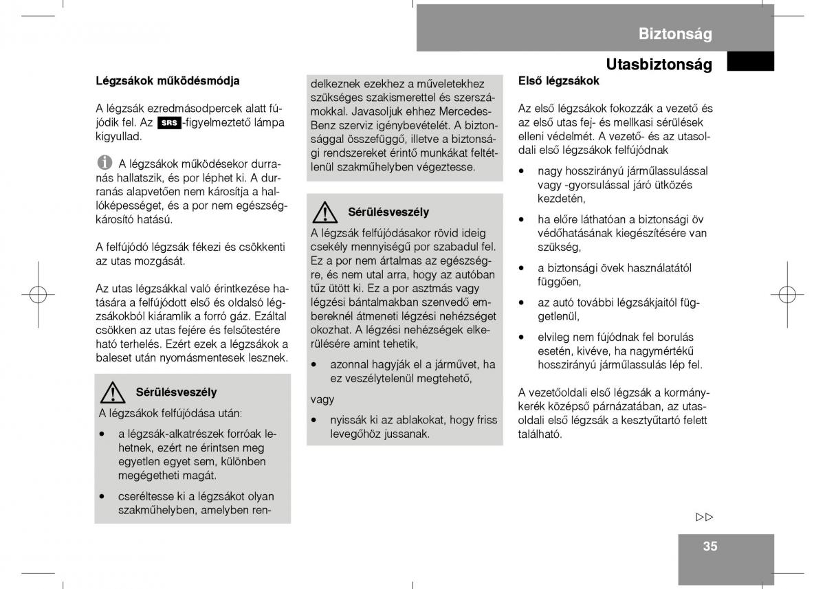 Mercedes Benz E Class W211 Kezelesi utmutato / page 37