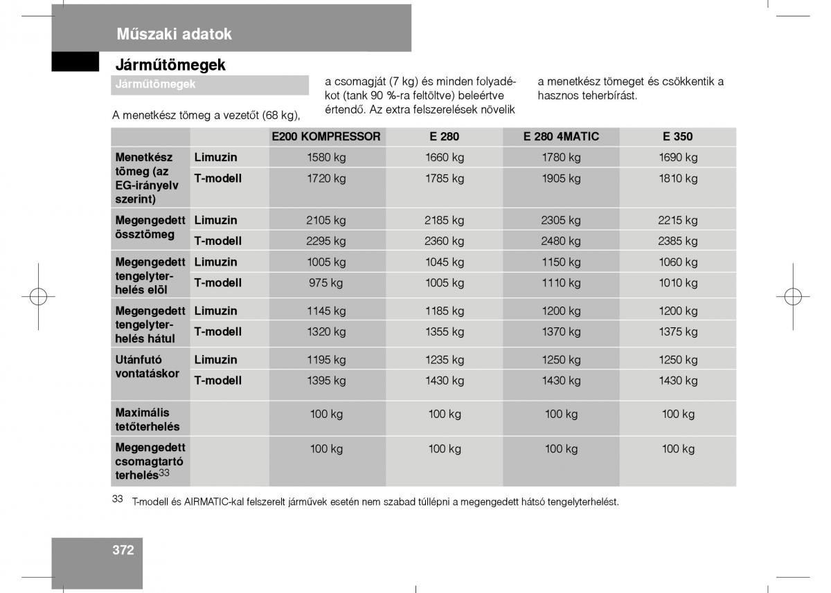 Mercedes Benz E Class W211 Kezelesi utmutato / page 374