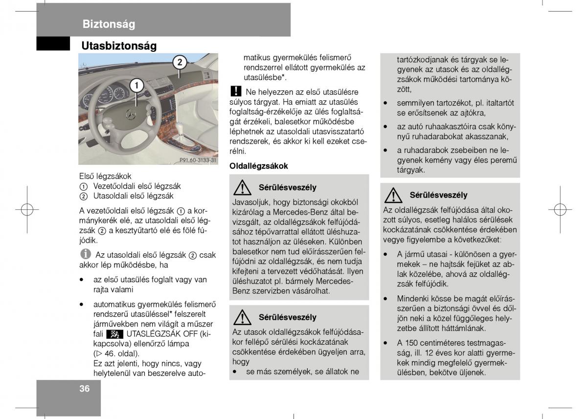 Mercedes Benz E Class W211 Kezelesi utmutato / page 38