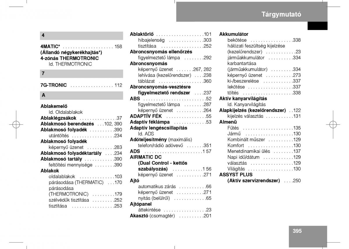 Mercedes Benz E Class W211 Kezelesi utmutato / page 397