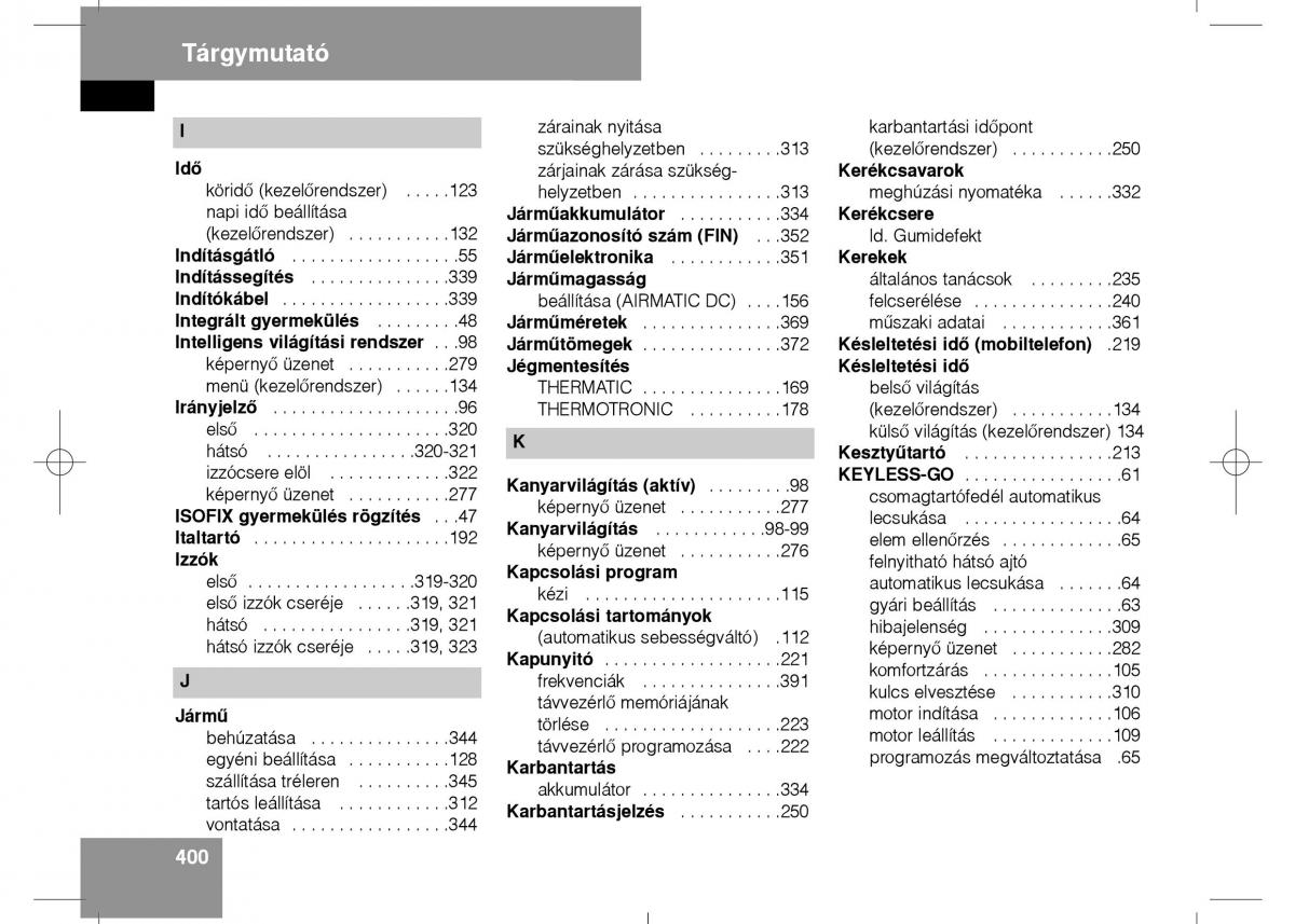 Mercedes Benz E Class W211 Kezelesi utmutato / page 402