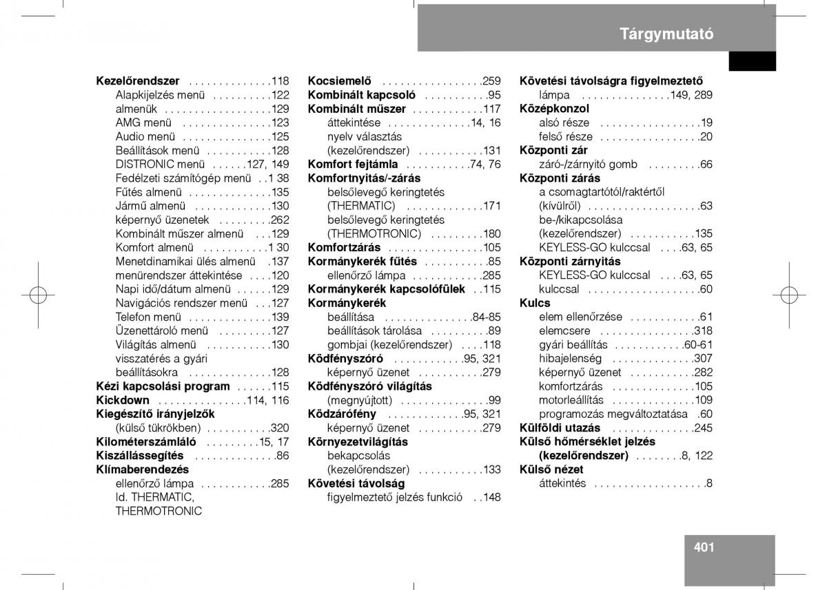 Mercedes Benz E Class W211 Kezelesi utmutato / page 403