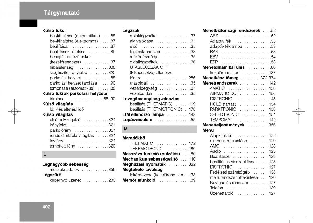 Mercedes Benz E Class W211 Kezelesi utmutato / page 404