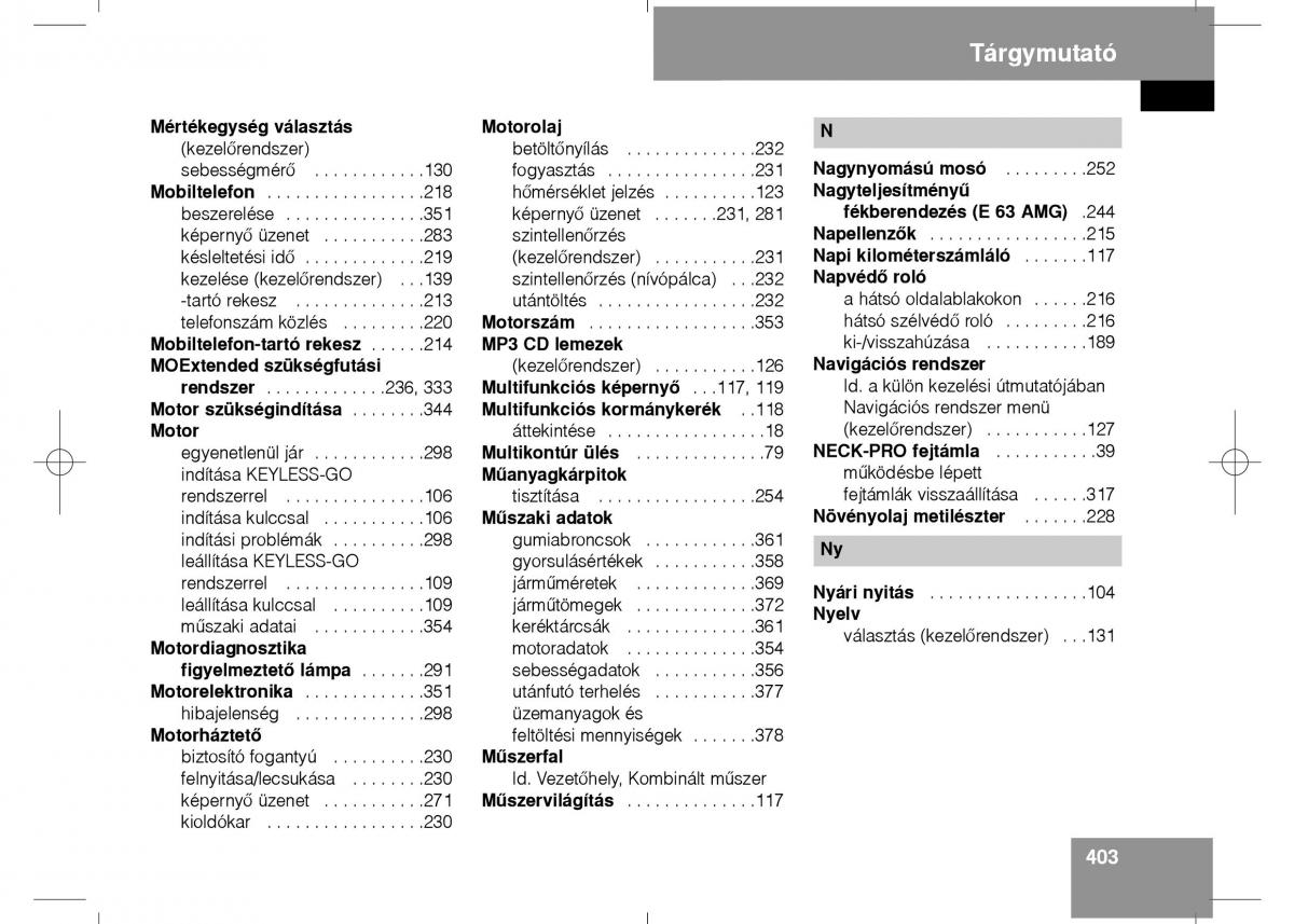 Mercedes Benz E Class W211 Kezelesi utmutato / page 405