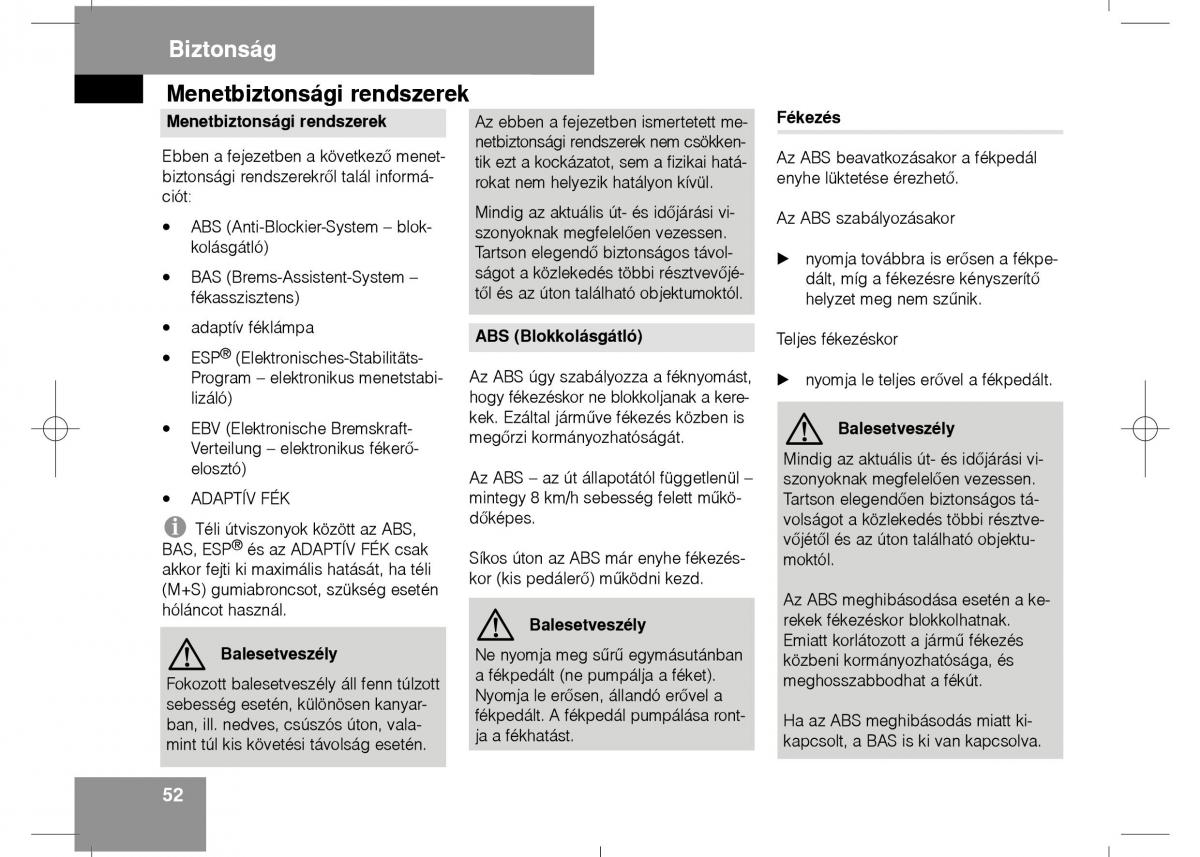 Mercedes Benz E Class W211 Kezelesi utmutato / page 54