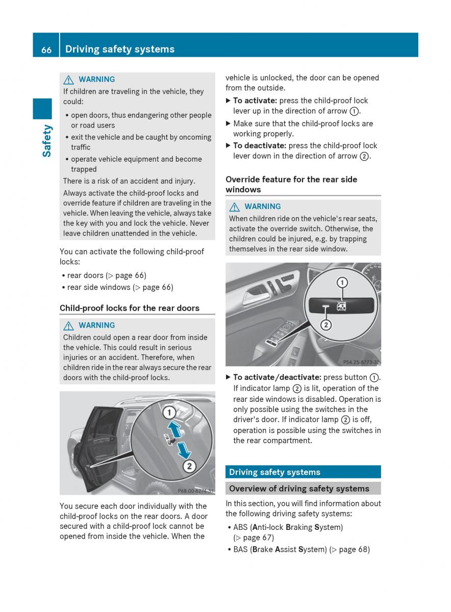 Mercedes Benz GL Class X166 owners manual / page 68