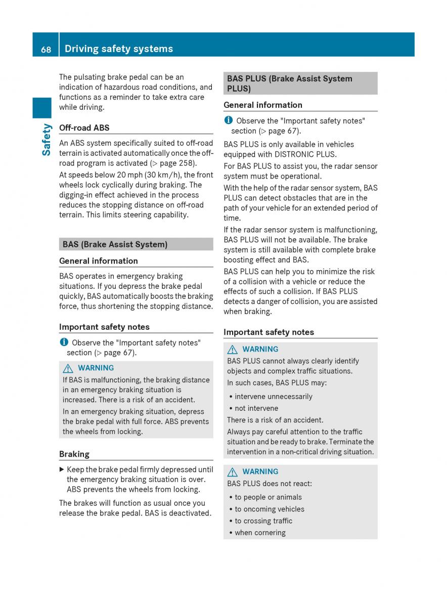 Mercedes Benz GL Class X166 owners manual / page 70