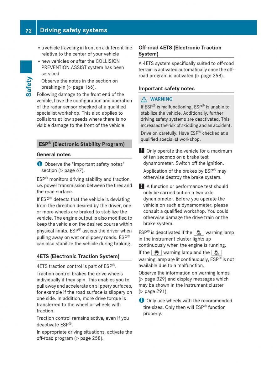 Mercedes Benz GL Class X166 owners manual / page 74