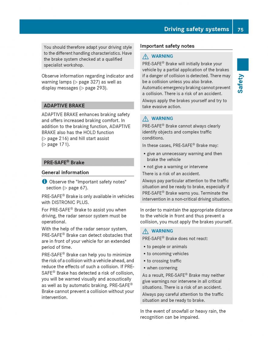 Mercedes Benz GL Class X166 owners manual / page 77