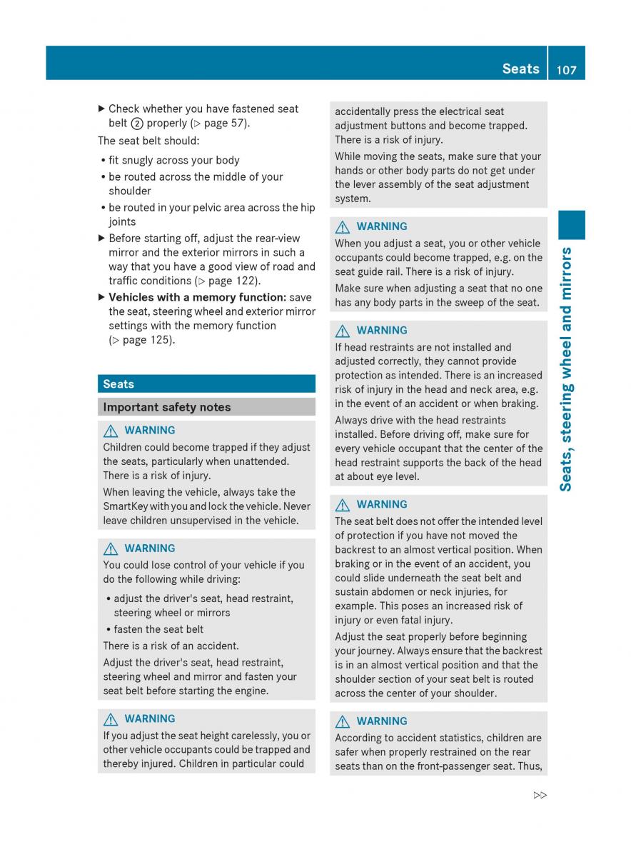 Mercedes Benz GL Class X166 owners manual / page 109