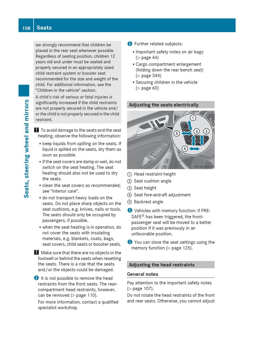 Mercedes Benz GL Class X166 owners manual / page 110